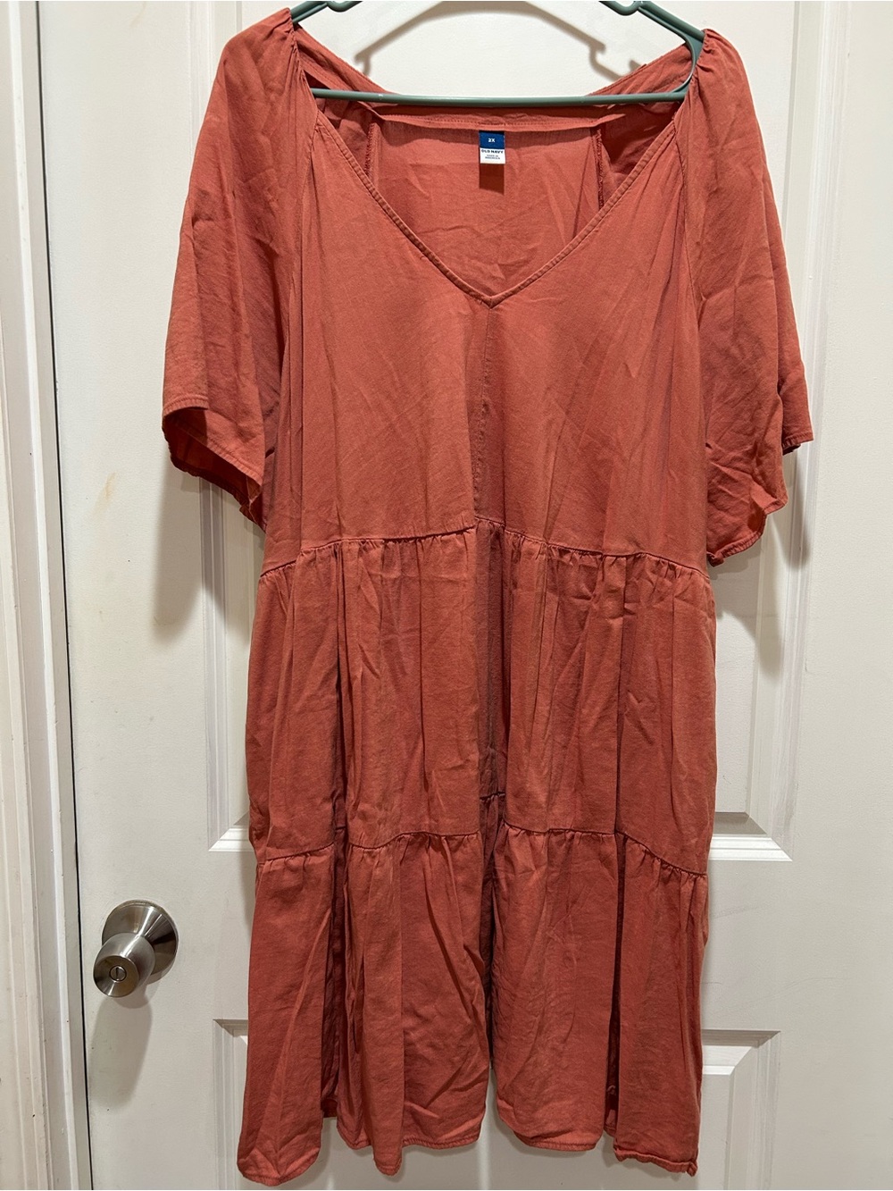Old Navy Tiered Rust-Orange Swim Cover-Up Dress